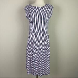 Boden Blue Red White Floral Petal Print Knit Sheath Dres 8R